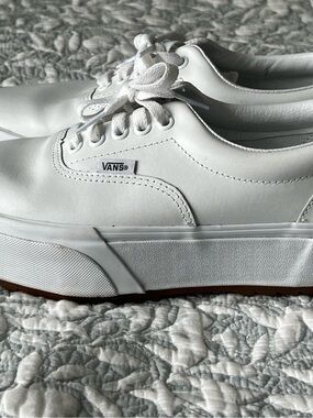Vans White Elevated Platform Lace-Up Sneakers